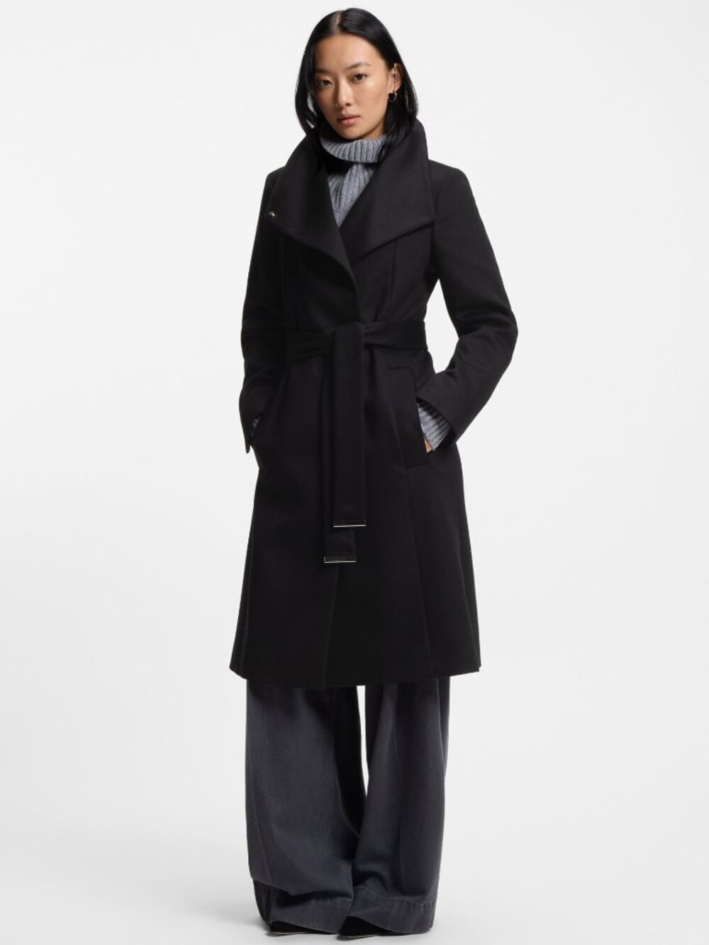 HUGO BOSS Calegan Belted Formal Coat in Virgin Wool and Cashmere SZ 10 US NEW